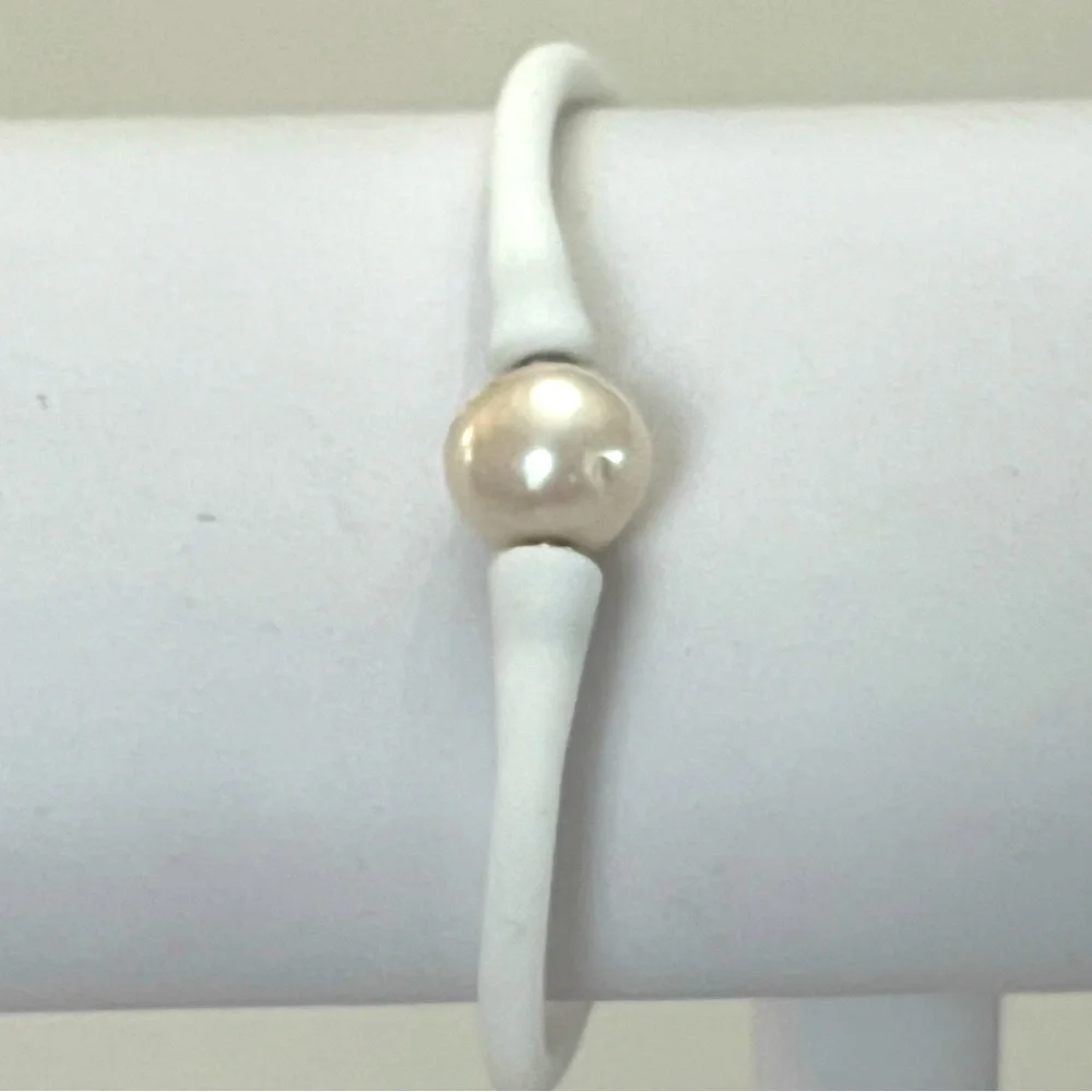 FRESH WATER PEARL | White Silicone Jelly Bracelet | NEW!